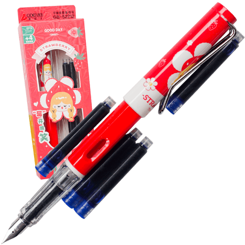Set stilou cu 4 rezerve 52212, strawberry